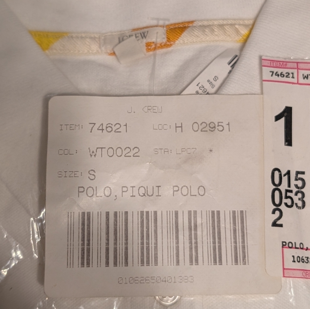 J. Crew Crisp White Polo Shirt..Super Cute Detail..Small - Picture 3 of 3